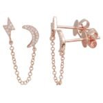 925 Silver Diamond Double Stud Earrings - Image 2