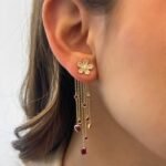 925 Silver Mixed Shape Bezels Gemstone Tassel Earring - Image 4