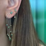 925 Silver Mixed Shape Bezels Gemstone Tassel Earring - Image 3