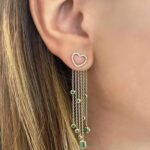 925 Silver Mixed Shape Bezels Gemstone Tassel Earring - Image 5