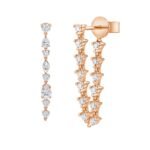 925 Silver Mixed Shapes Stud Statement Drop Chain Earrings - Image 3