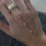 925 Silver Multiple Gemstone Bezels Hand Chain Bracelet - Image 2