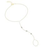 925 Silver Multiple Gemstone Bezels Hand Chain Bracelet