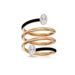 925 Silver Diamond & Enamel Spiral Ring