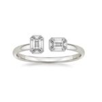 925 Silver Two Diamond Cuff Ring - Image 8