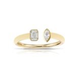 925 Silver Two Diamond Cuff Ring - Image 2