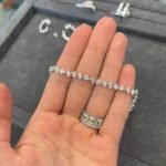 925 Silver Multi-shape Diamond Tennis Bracelet - Image 2
