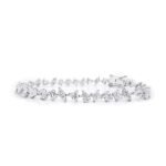 925 Silver Multi-shape Diamond Tennis Bracelet