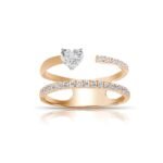 925 Silver Two Row Diamond Ring - Image 2
