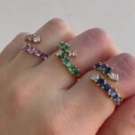 925 Silver Multi-shape Gemstone and Diamond Wrap Ring - Image 2