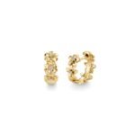 925 Silver Diamond Tiny Plumeria Hoop - Image 2