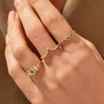 925 Silver Olive Green Sapphire Flower Ring - Image 4