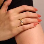 925 Silver Oval Aquamarine Thick Band Ring - Image 2