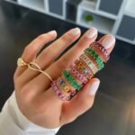 925 Silver Oval Shaped Gemstone Eternity Ring - Image 6