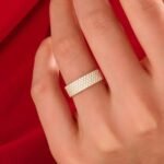 925 Silver Pave Diamond Bold Band Ring
