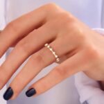 925 Silver Pave Princess Diamond Distance Ring