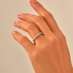 925 Silver Pave Princess Diamond Distance Ring - Image 5