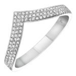 925 Silver Pave V Ring