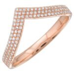 925 Silver Pave V Ring - Image 2