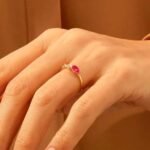 925 Silver Pear Ruby Ring