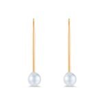 925 Silver Pearl Stick Earrings - Image 2