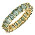 925 Silver Green Sapphire Eternity Ring - Image 2