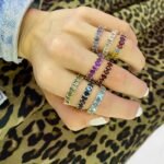 925 Silver Green Sapphire Eternity Ring - Image 3