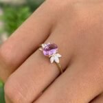 925 Silver Pink Tourmaline Flower Ring - Image 6