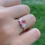 925 Silver Pink Tourmaline Flower Ring - Image 5
