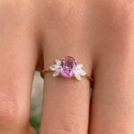 925 Silver Pink Tourmaline Flower Ring - Image 4
