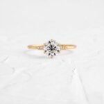 925 Silver 1CT Round Cut Diamond Engagement Ring