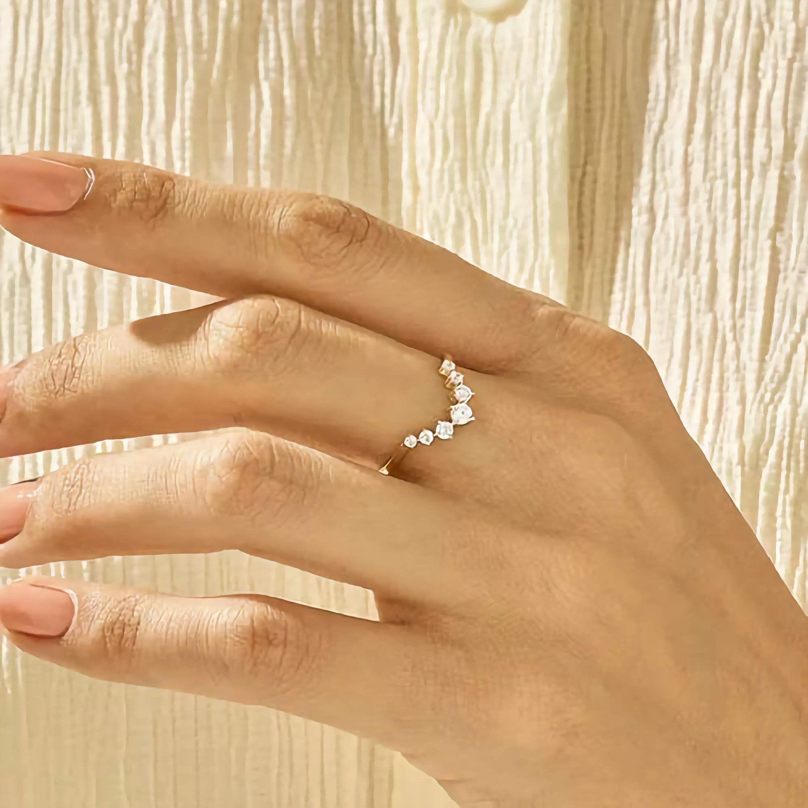 Swarish-Jewels-Premium-Curved-Silver-Ring-_-Dainty-Curved-Wedding-Band-Women-_-Stackable-Deep-Chevron-Ring-_-V-Shape-Wedding-Band-edited.jpg 925 Silver Premium Curved Ring - Image 1