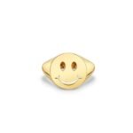 925 Silver Happy Face Signet Ring