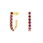 925 Silver Ruby Sparkler Pin Earrings - Image 3