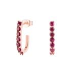 925 Silver Ruby Sparkler Pin Earrings - Image 2