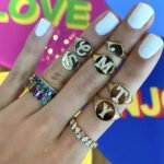 925 Silver Signet Statement Initial Diamond Ring - Image 8