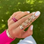 925 Silver Signet Statement Initial Diamond Ring - Image 7