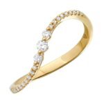 925 Silver Single Wave Diamond Ring - Image 3