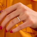 925 Silver Slanted Marquise Diamond Wedding Ring