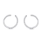 925 Silver Diamond Swirl Earrings - Image 4