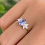 925 Silver Tanzanite Flower Ring - Image 4
