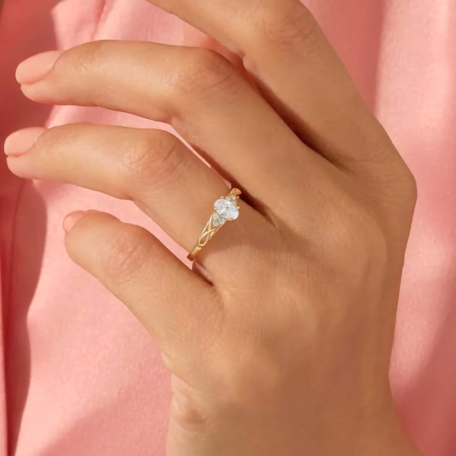 925 Silver Twisted Knot Engagement Ring - Image 3
