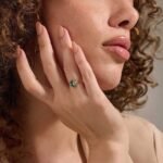 925 Silver Vintage Emerald Engagement Ring