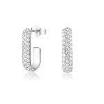 925 Silver Diamond Pin Earrings - Image 3
