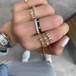 925 Silver Triple Coil Multi-shape Diamond Band - Image 5