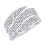 925 Silver Triple Wavy Diamond Cigar Ring - Image 2