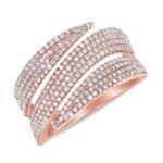 925 Silver Triple Wavy Diamond Cigar Ring - Image 3