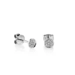 925 Silver Diamond Pave Tiny Disc Stud - Image 3