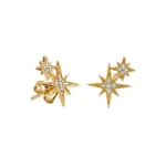 925 Silver Diamond Double Starburst Stud - Image 4