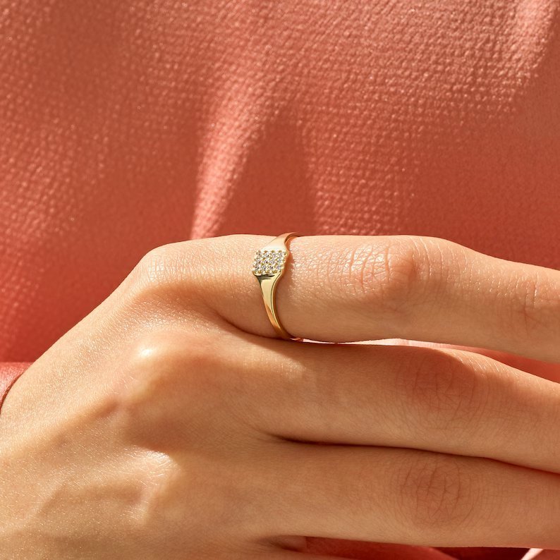 il_794xN.2909380928_lpkz.jpg 925 Silver Pave Pinky Ring - Image 1